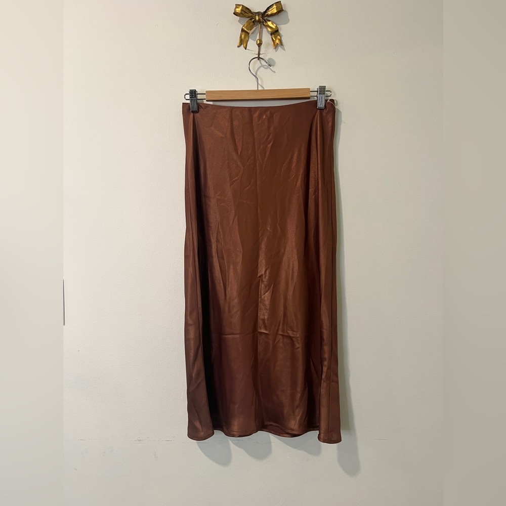 Anthropologie Copper Midi  Skirt